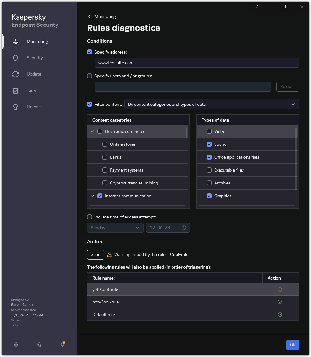 Testing web resource access rules
