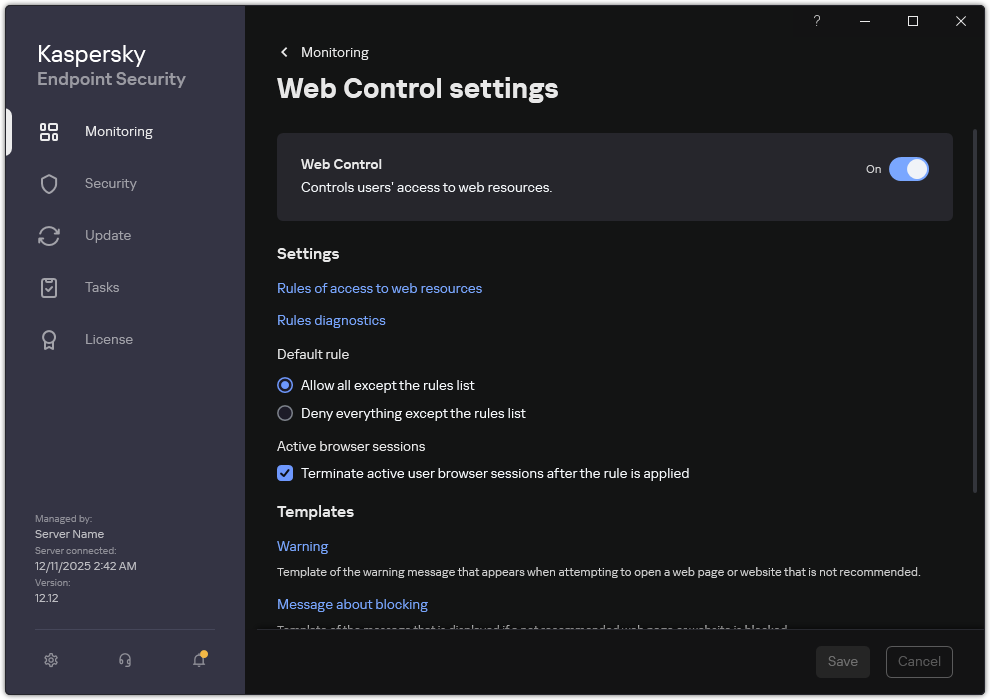 Control Tools Web Testing web resource access rules
