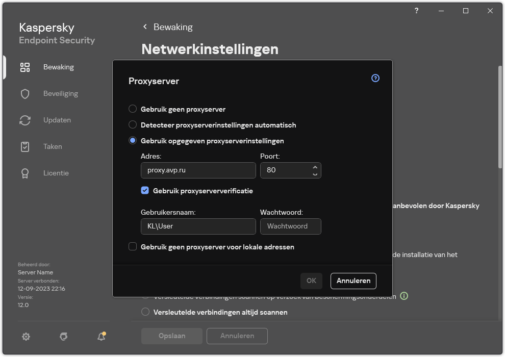 Een proxyserver voor updates gebruiken