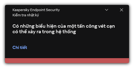 Thông báo về cuộc tấn công vét cạn có thể xảy ra. Người dùng có thể xem thông tin chi tiết về quy tắc.