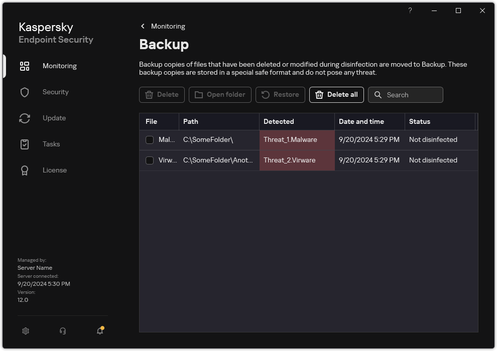 Restoring files from Backup