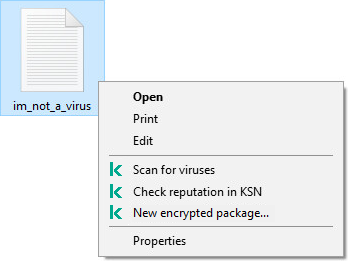 Scan from context menu
