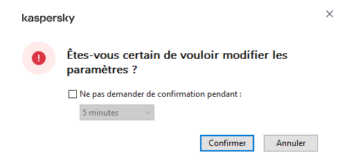 La fenêtre contient des champs pour saisir le nom d'utilisateur et le mot de passe. L'utilisateur peut sélectionner une période pendant laquelle l'application ne demande pas de mot de passe.