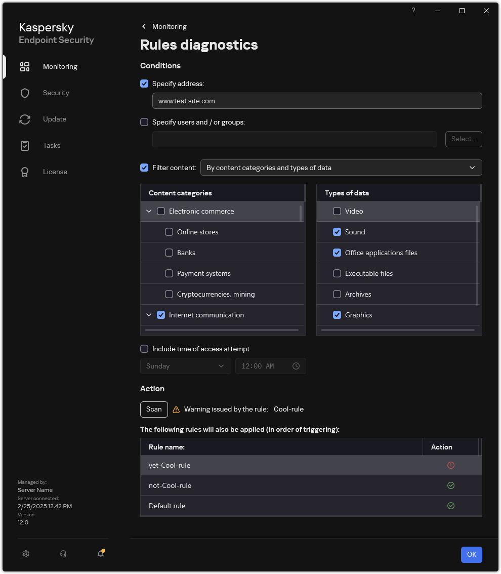 Testing web resource access rules