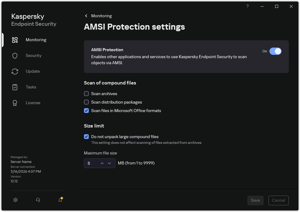 Enabling and disabling AMSI Protection