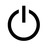 En ikon som ser ut som en enhets strömknapp
