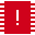 Une puce électronique rouge avec un point d'exclamation blanc.