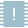 Ein grauer Mikrochip mit einem weißen Ausrufezeichen.