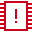 A white microchip with a red exclamation mark.