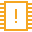 Un microchip blanco con un signo de exclamación amarillo.
