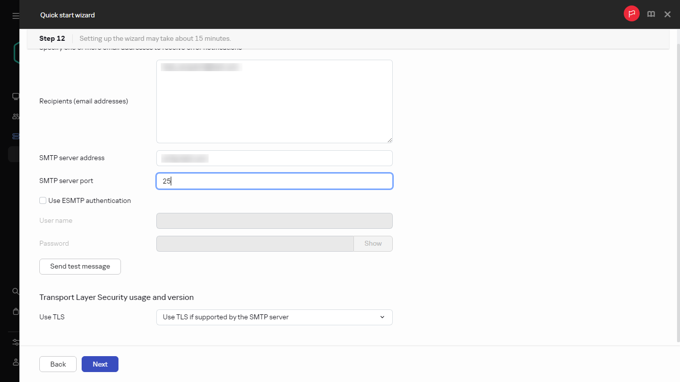 Step 12. Configuring email notifications
