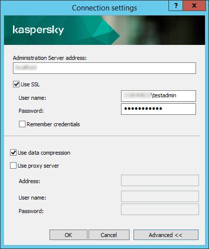 Connecting to an Administration Server and switching between ...