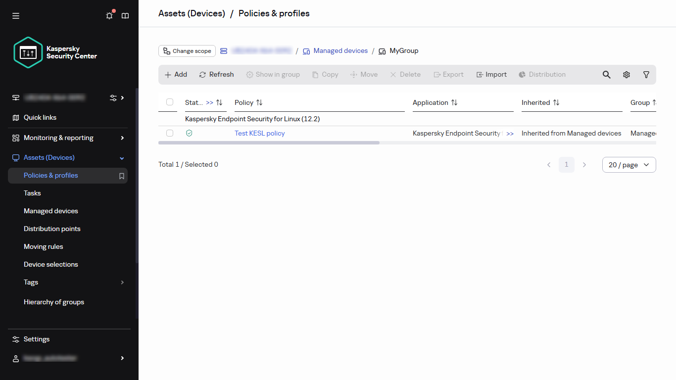 Enabling and disabling a policy inheritance option