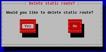 Delete static route