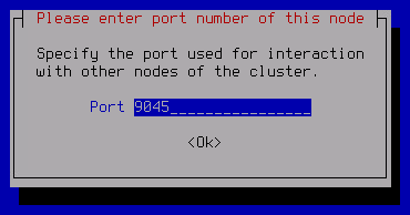 The screenshot shows the window for entering a port number.