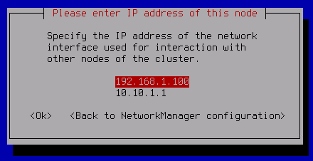 La captura de pantalla muestra la ventana para seleccionar la dirección IP del adaptador de red.