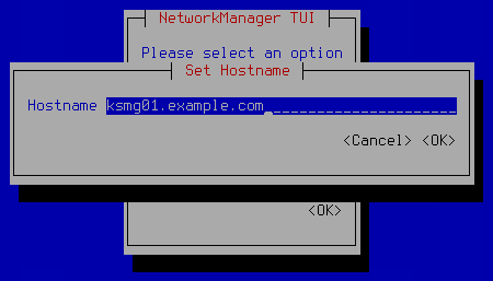 La capture d'écran montre la fenêtre de saisie du nom de domaine de la machine.