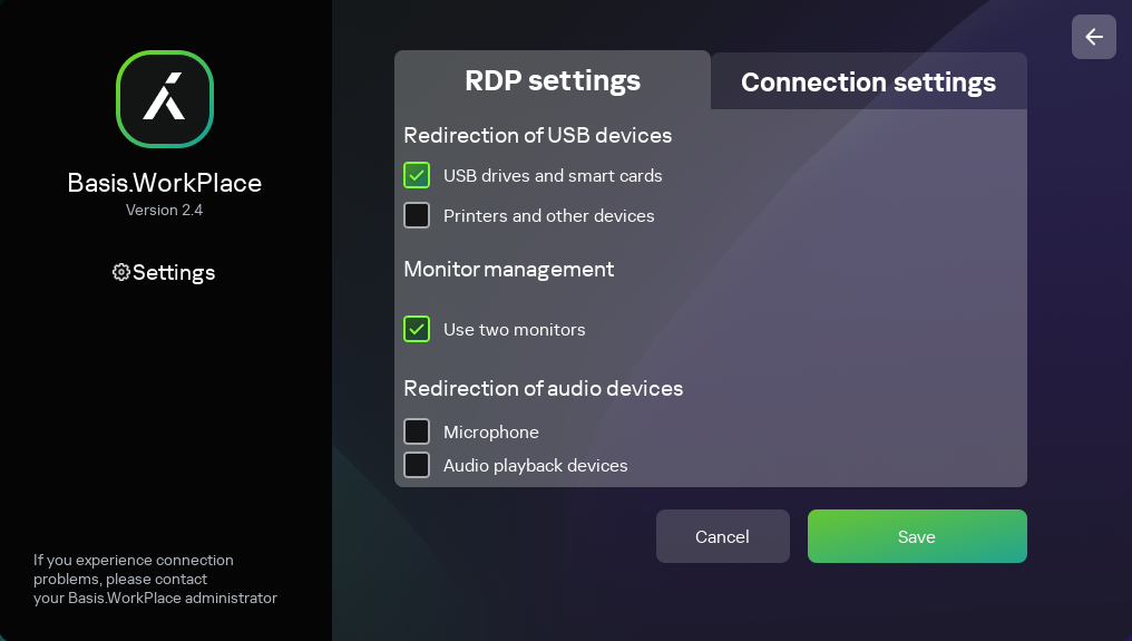 Configuring settings for connecting to a remote environment using the ...