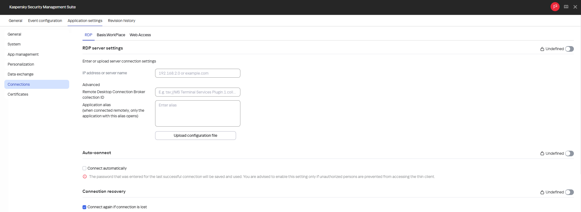 Configuring a connection to a remote environment using the RDP ...
