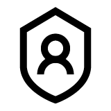 O pictogramă în forma uneui bărbat protejat de un scut