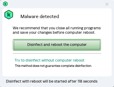 Active infection detection window.