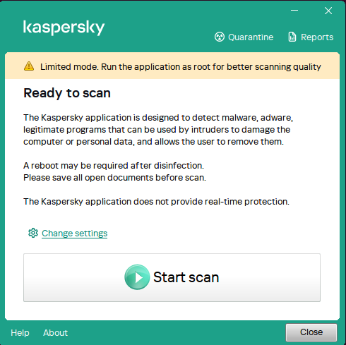 Limited application operation mode.