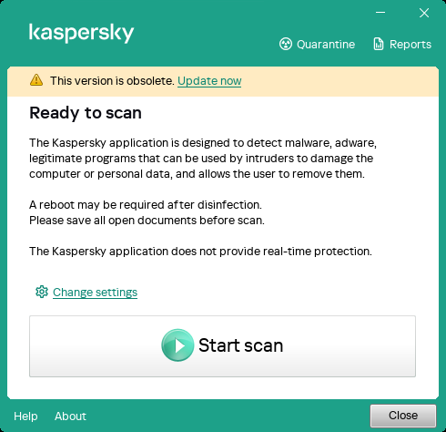 Notification about a new version of the application being available.