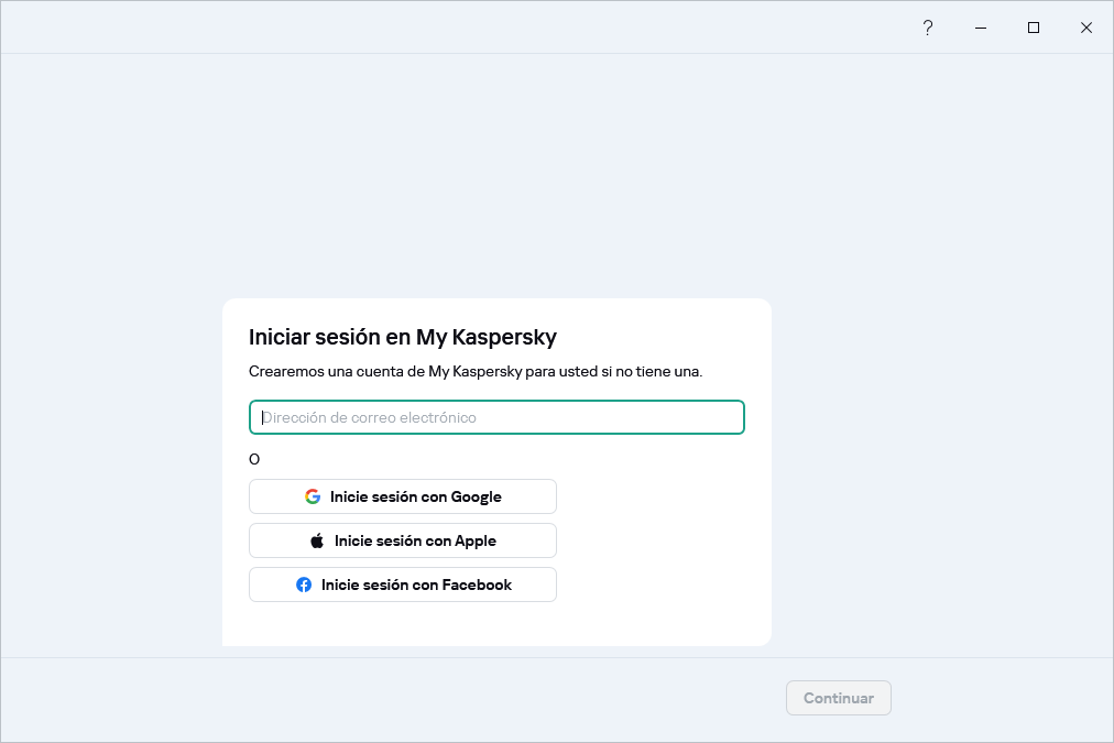 Paso donde puede iniciar sesión en My Kaspersky para restaurar su suscripción