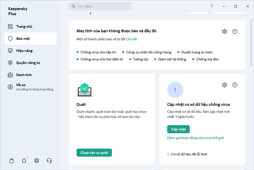 Cập nhật cơ sở dữ liệu chống virus