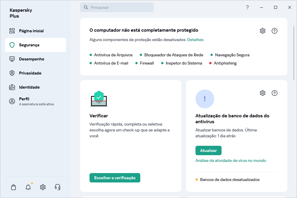 Atualização de banco de dados do antivírus