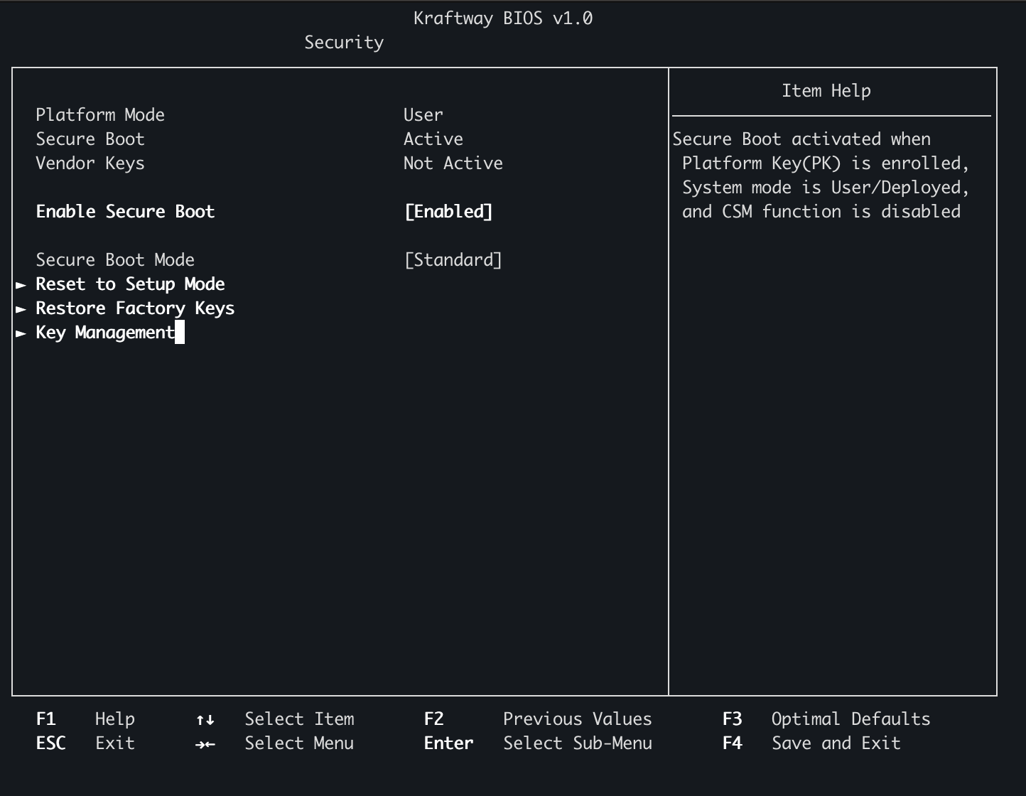 Параметры Secure Boot в BIOS.