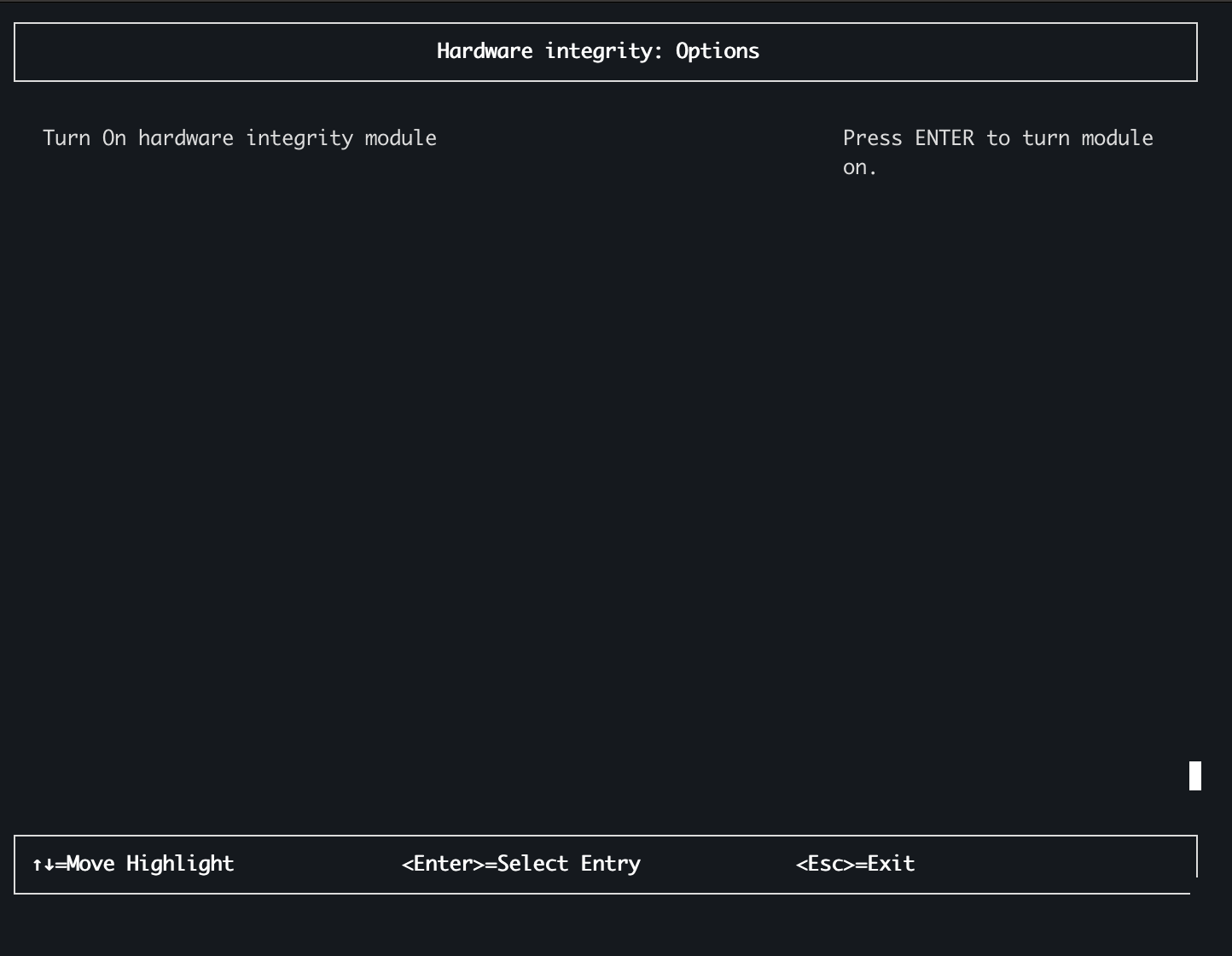Раздел Hardware Integrity в BIOS.