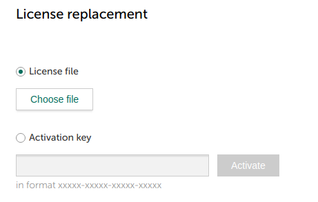 License settings