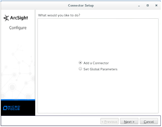 Окно "Connector Setup". Выбран вариант "Add a Connector".